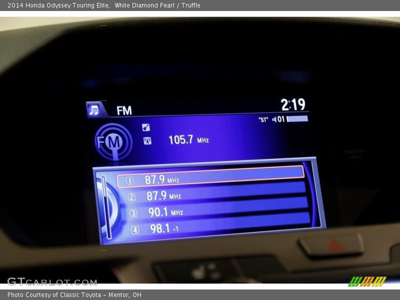 White Diamond Pearl / Truffle 2014 Honda Odyssey Touring Elite