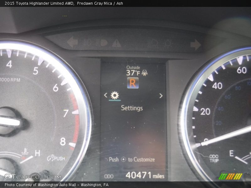 Predawn Gray Mica / Ash 2015 Toyota Highlander Limited AWD