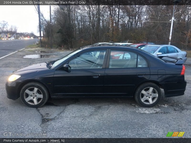 Nighthawk Black Pearl / Gray 2004 Honda Civic EX Sedan