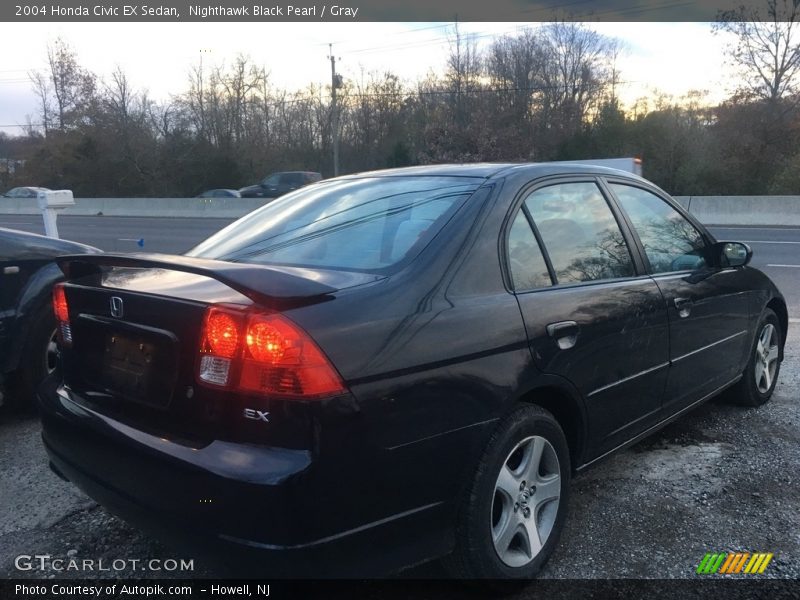 Nighthawk Black Pearl / Gray 2004 Honda Civic EX Sedan