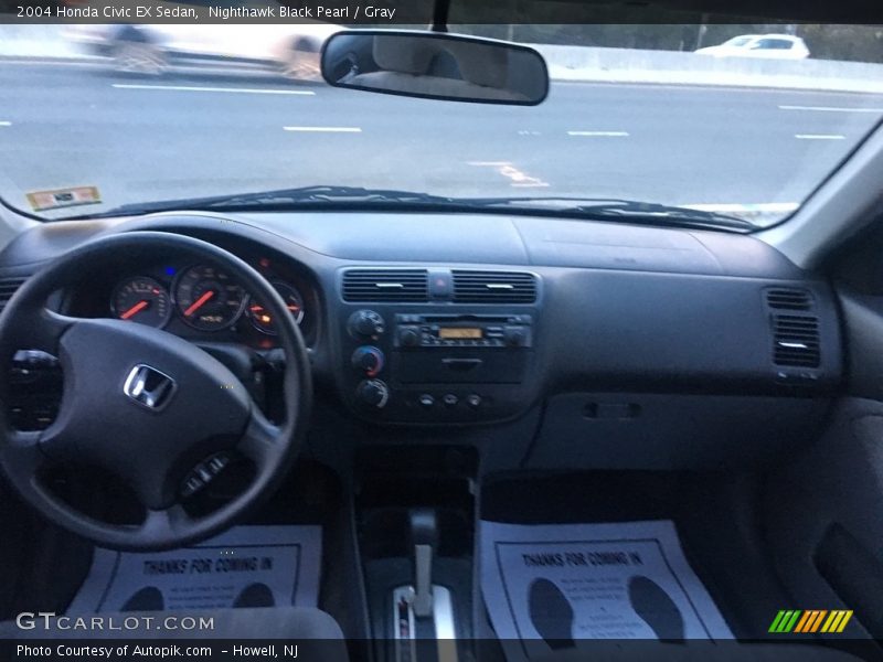 Nighthawk Black Pearl / Gray 2004 Honda Civic EX Sedan