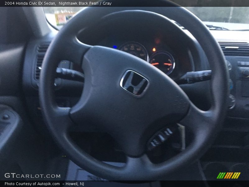 Nighthawk Black Pearl / Gray 2004 Honda Civic EX Sedan