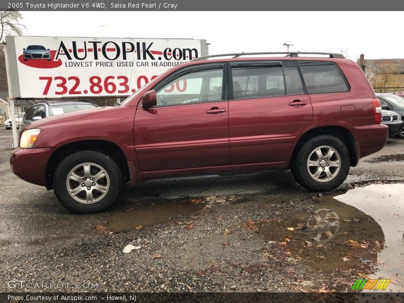 Salsa Red Pearl / Gray 2005 Toyota Highlander V6 4WD