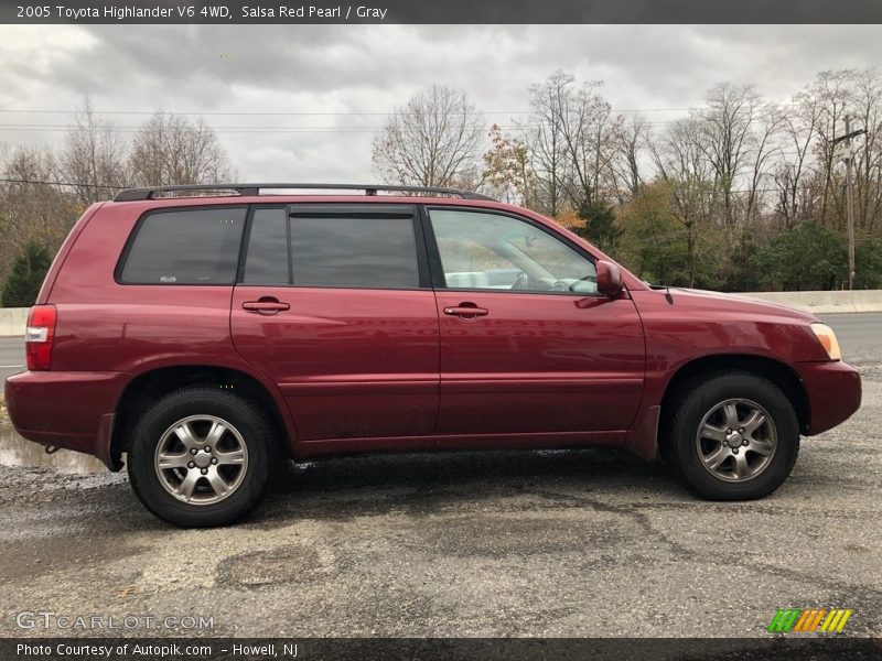 Salsa Red Pearl / Gray 2005 Toyota Highlander V6 4WD