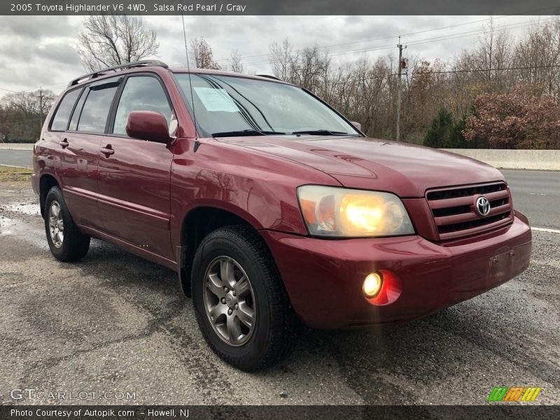 Salsa Red Pearl / Gray 2005 Toyota Highlander V6 4WD