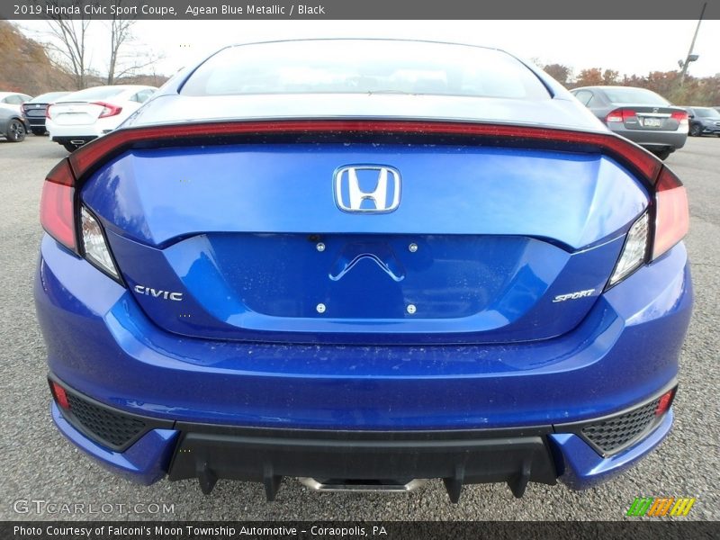Agean Blue Metallic / Black 2019 Honda Civic Sport Coupe