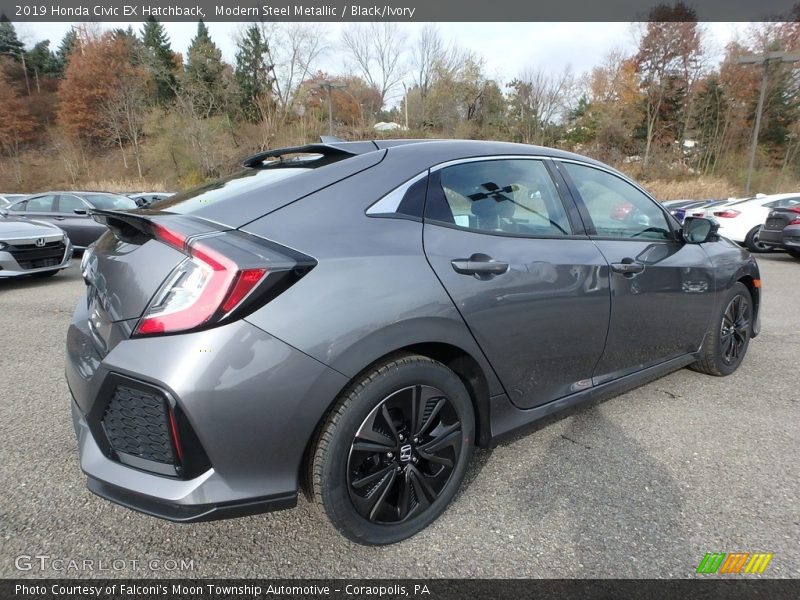 Modern Steel Metallic / Black/Ivory 2019 Honda Civic EX Hatchback