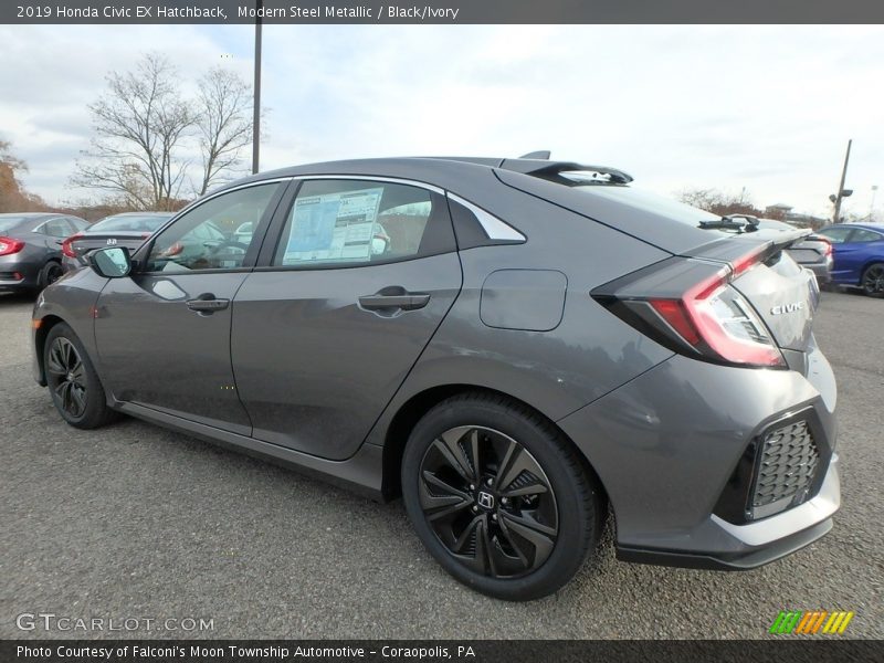 Modern Steel Metallic / Black/Ivory 2019 Honda Civic EX Hatchback