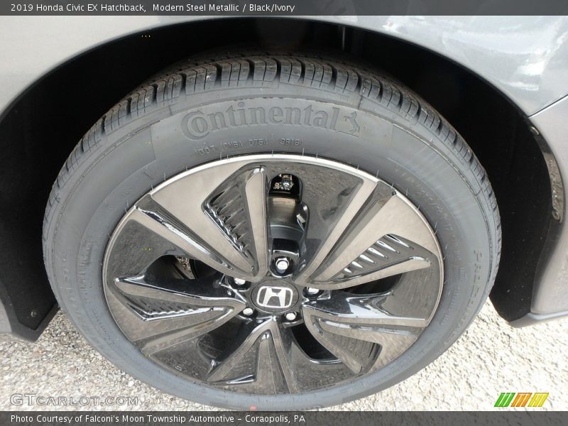 Modern Steel Metallic / Black/Ivory 2019 Honda Civic EX Hatchback