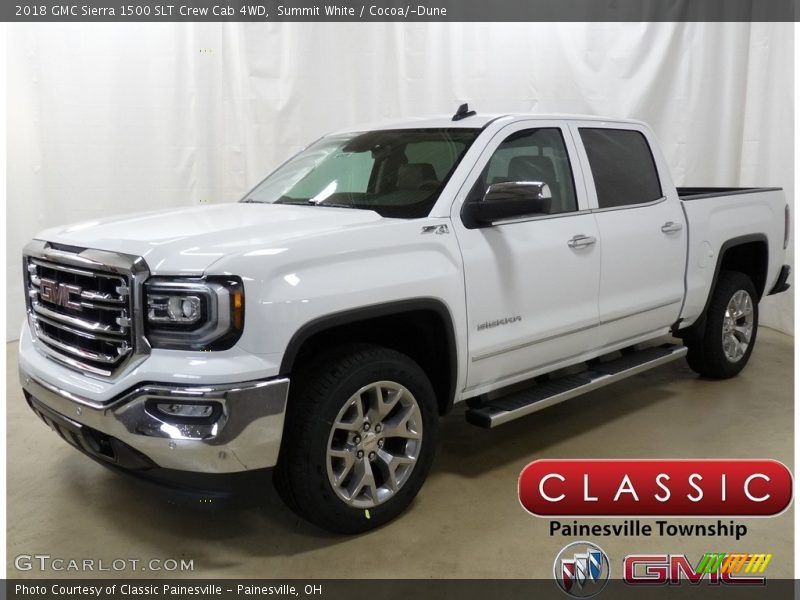 Summit White / Cocoa/­Dune 2018 GMC Sierra 1500 SLT Crew Cab 4WD