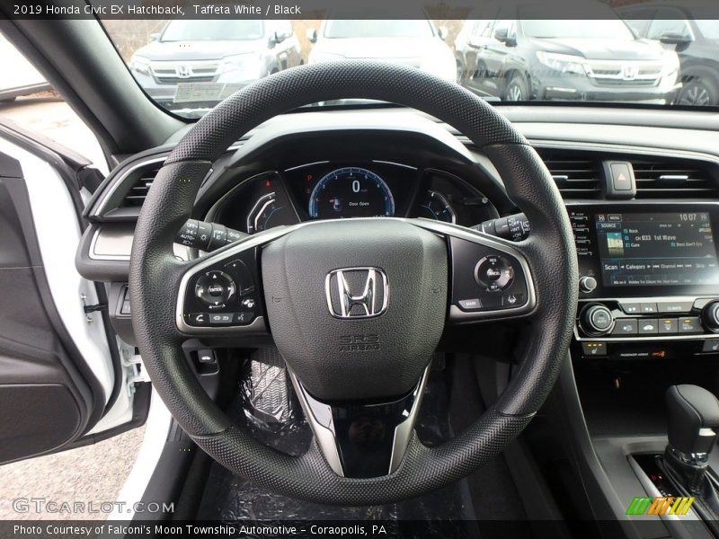 Taffeta White / Black 2019 Honda Civic EX Hatchback