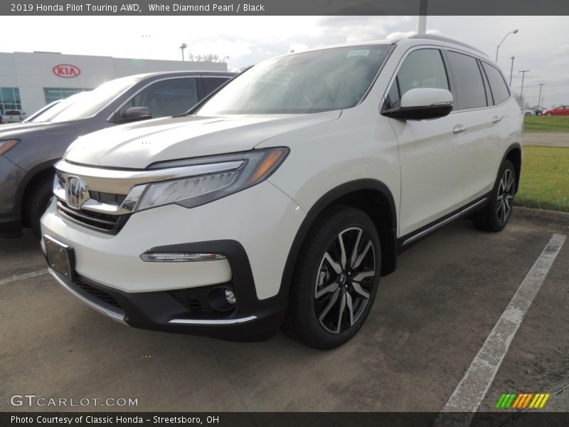 White Diamond Pearl / Black 2019 Honda Pilot Touring AWD