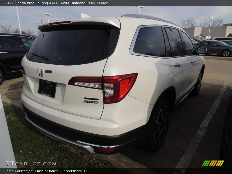 White Diamond Pearl / Black 2019 Honda Pilot Touring AWD