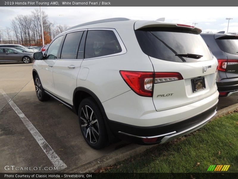 White Diamond Pearl / Black 2019 Honda Pilot Touring AWD