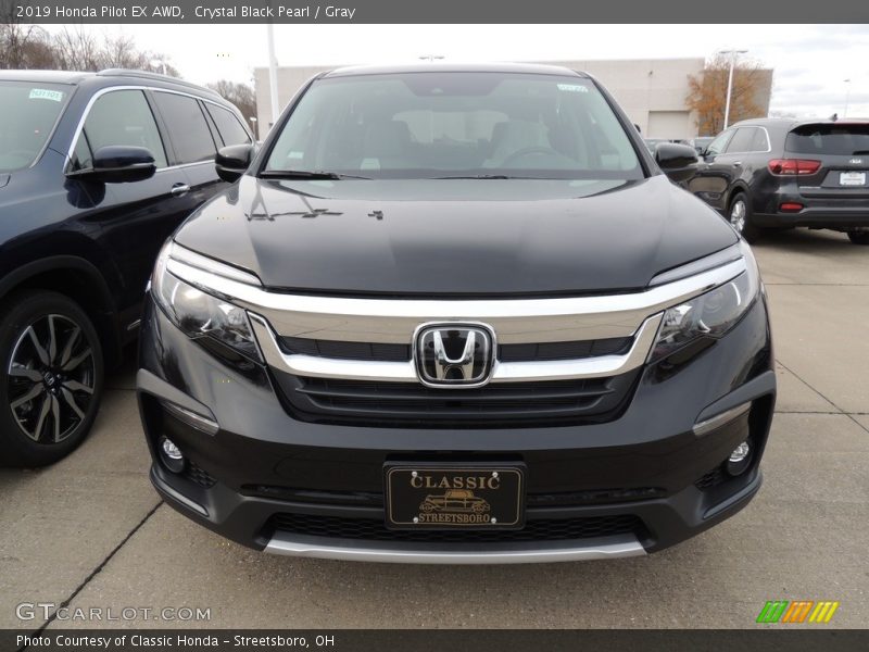 Crystal Black Pearl / Gray 2019 Honda Pilot EX AWD