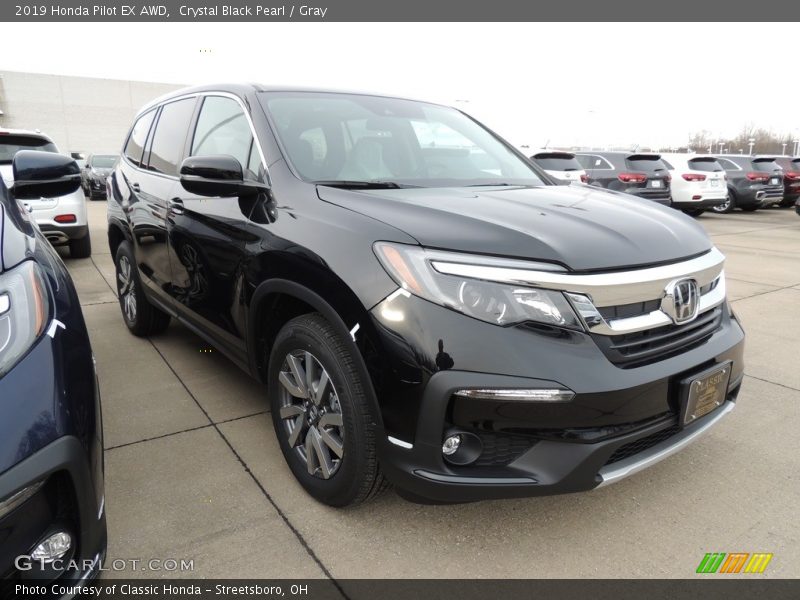 Crystal Black Pearl / Gray 2019 Honda Pilot EX AWD