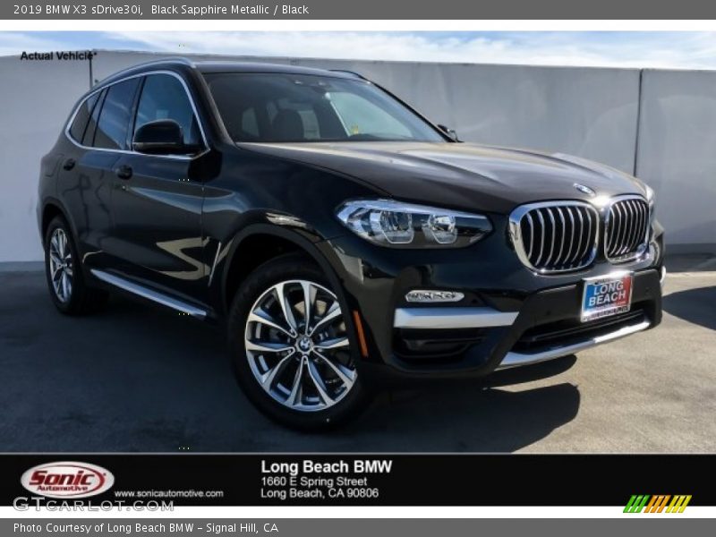 Black Sapphire Metallic / Black 2019 BMW X3 sDrive30i