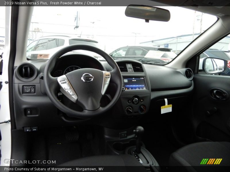 Fresh Powder White / Charcoal 2019 Nissan Versa S Plus