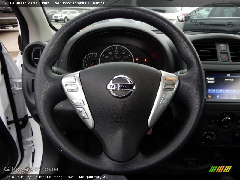 Fresh Powder White / Charcoal 2019 Nissan Versa S Plus