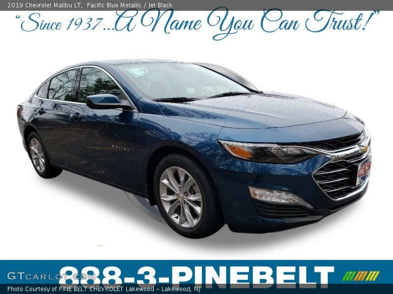 Pacific Blue Metallic / Jet Black 2019 Chevrolet Malibu LT