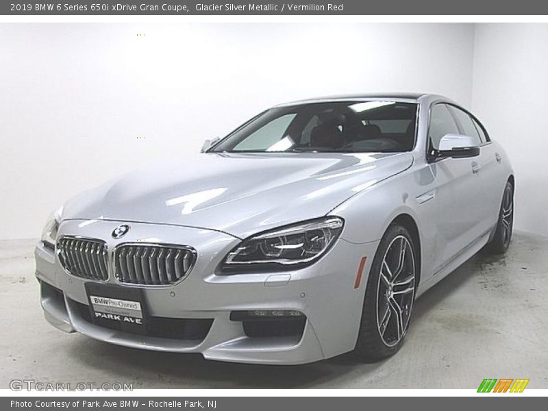 Glacier Silver Metallic / Vermilion Red 2019 BMW 6 Series 650i xDrive Gran Coupe