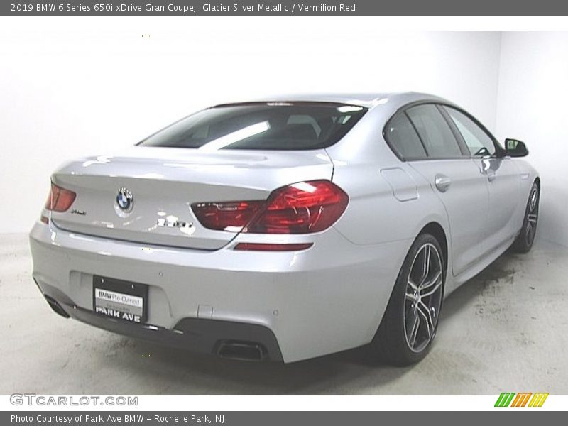 Glacier Silver Metallic / Vermilion Red 2019 BMW 6 Series 650i xDrive Gran Coupe