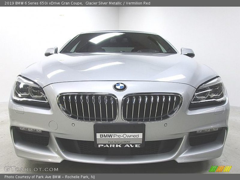 Glacier Silver Metallic / Vermilion Red 2019 BMW 6 Series 650i xDrive Gran Coupe