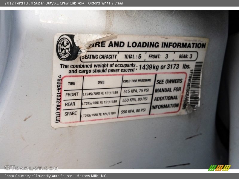 Oxford White / Steel 2012 Ford F350 Super Duty XL Crew Cab 4x4