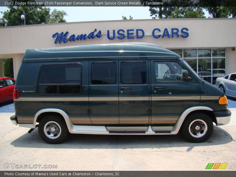 Dark Spruce Green Metallic / Sandstone 2002 Dodge Ram Van 1500 Passenger Conversion