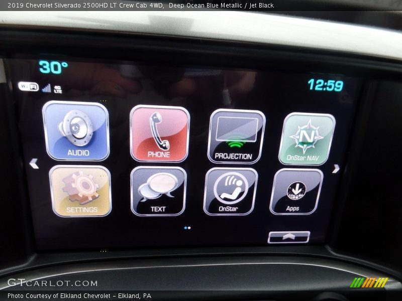 Deep Ocean Blue Metallic / Jet Black 2019 Chevrolet Silverado 2500HD LT Crew Cab 4WD