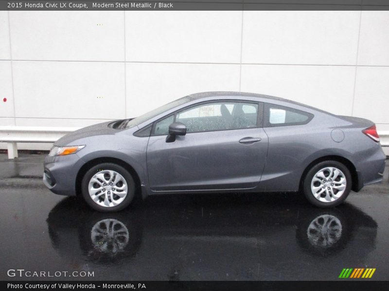 Modern Steel Metallic / Black 2015 Honda Civic LX Coupe