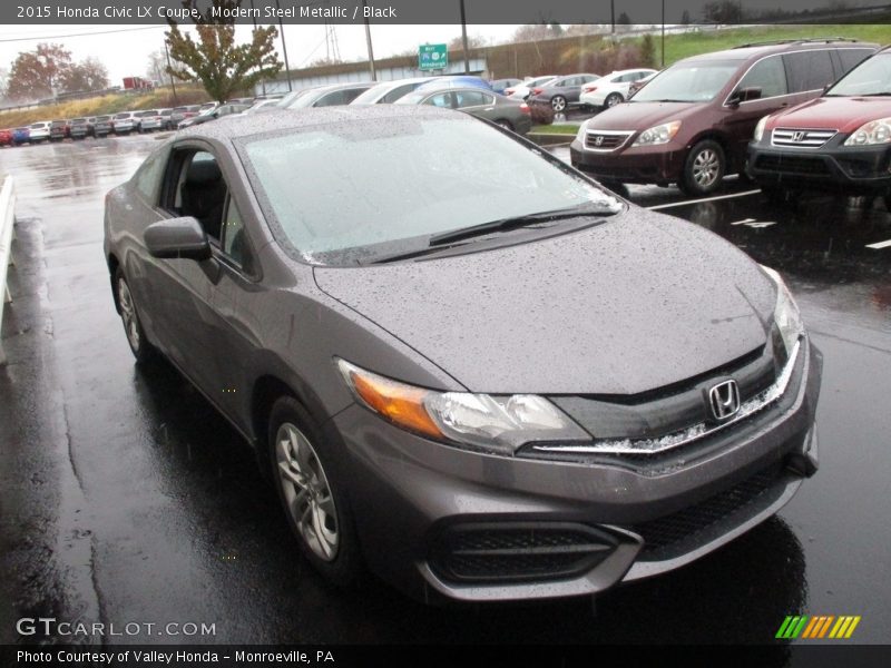 Modern Steel Metallic / Black 2015 Honda Civic LX Coupe
