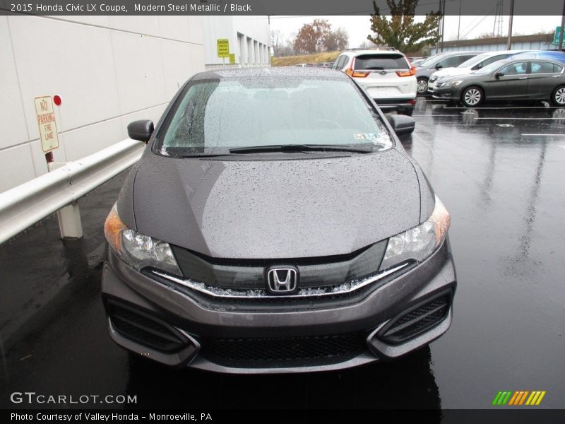 Modern Steel Metallic / Black 2015 Honda Civic LX Coupe