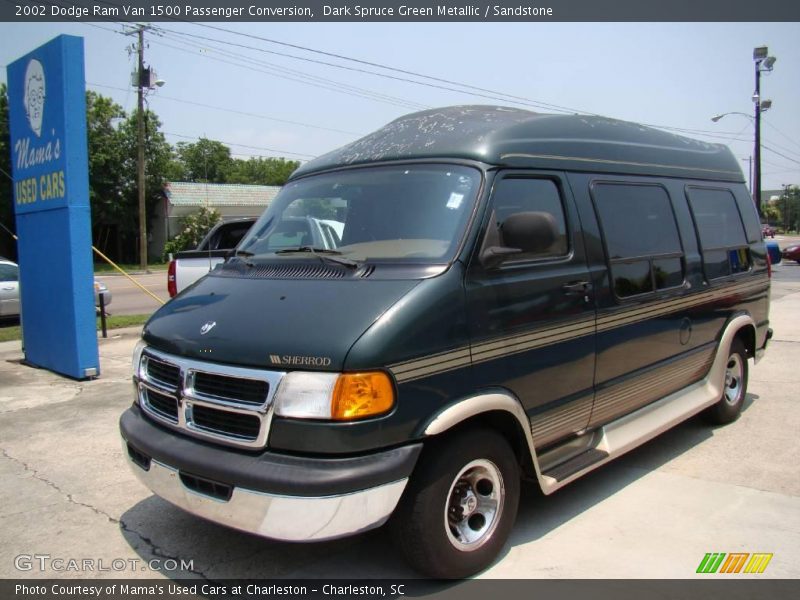 Dark Spruce Green Metallic / Sandstone 2002 Dodge Ram Van 1500 Passenger Conversion