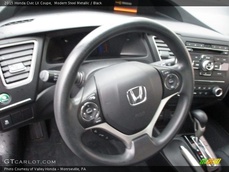 Modern Steel Metallic / Black 2015 Honda Civic LX Coupe