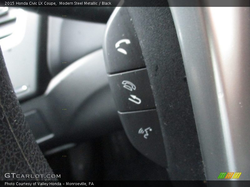 Modern Steel Metallic / Black 2015 Honda Civic LX Coupe