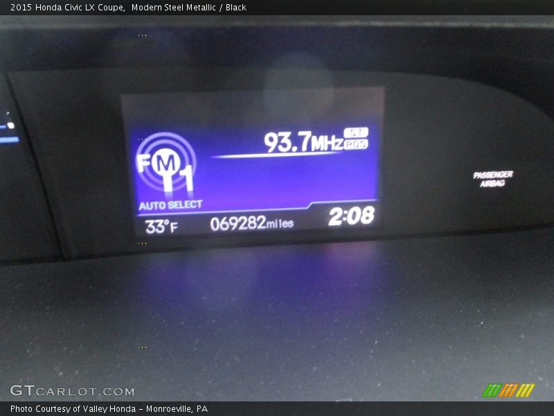 Modern Steel Metallic / Black 2015 Honda Civic LX Coupe
