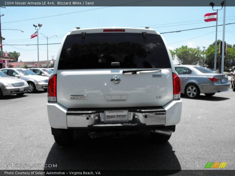 Blizzard White / Sand 2004 Nissan Armada LE 4x4