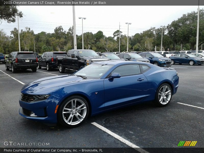 Riverside Blue Metallic / Jet Black 2019 Chevrolet Camaro LT Coupe