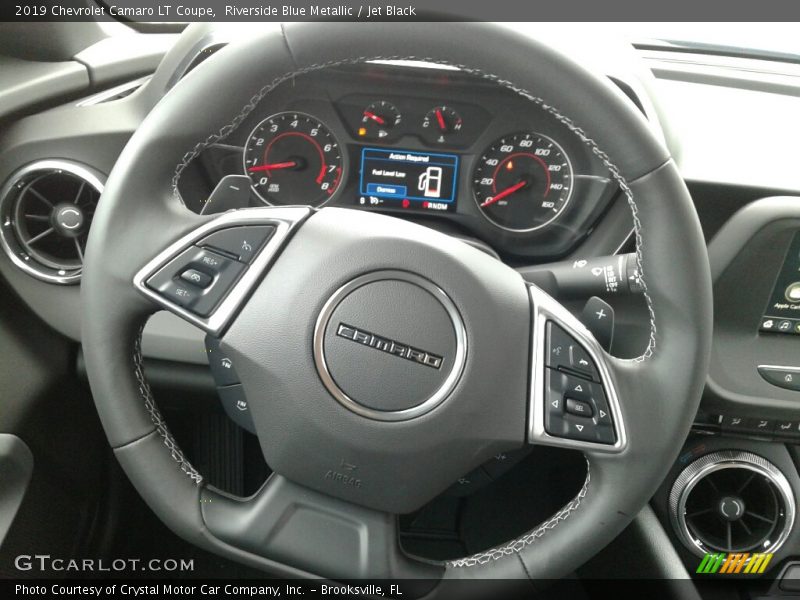 Riverside Blue Metallic / Jet Black 2019 Chevrolet Camaro LT Coupe