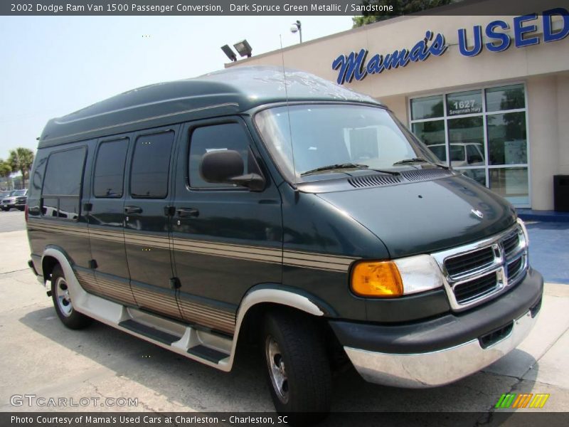 Dark Spruce Green Metallic / Sandstone 2002 Dodge Ram Van 1500 Passenger Conversion