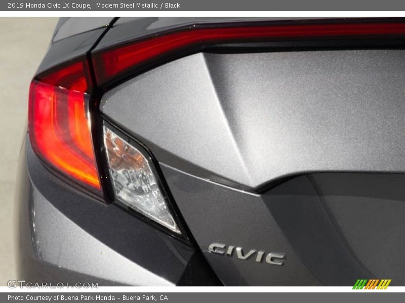Modern Steel Metallic / Black 2019 Honda Civic LX Coupe
