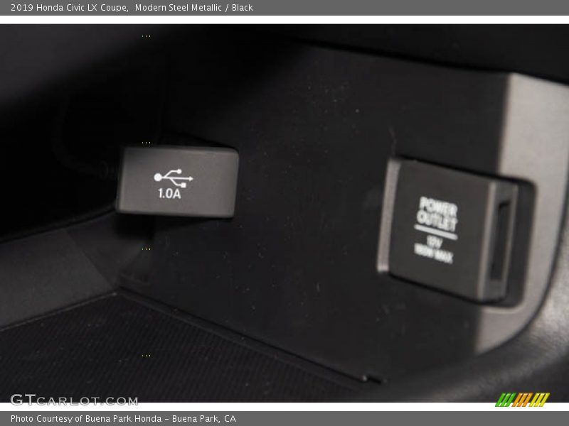 Modern Steel Metallic / Black 2019 Honda Civic LX Coupe