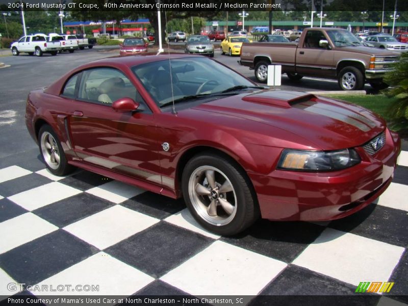 40th Anniversary Crimson Red Metallic / Medium Parchment 2004 Ford Mustang GT Coupe