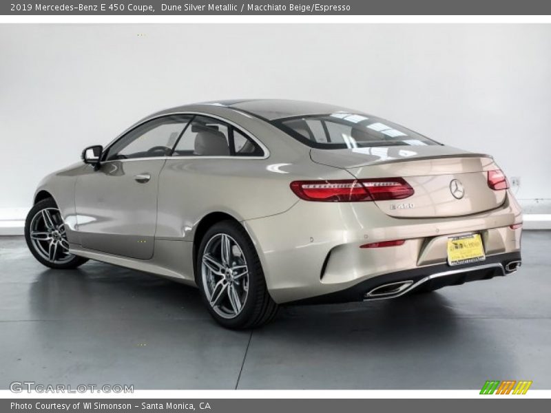 Dune Silver Metallic / Macchiato Beige/Espresso 2019 Mercedes-Benz E 450 Coupe