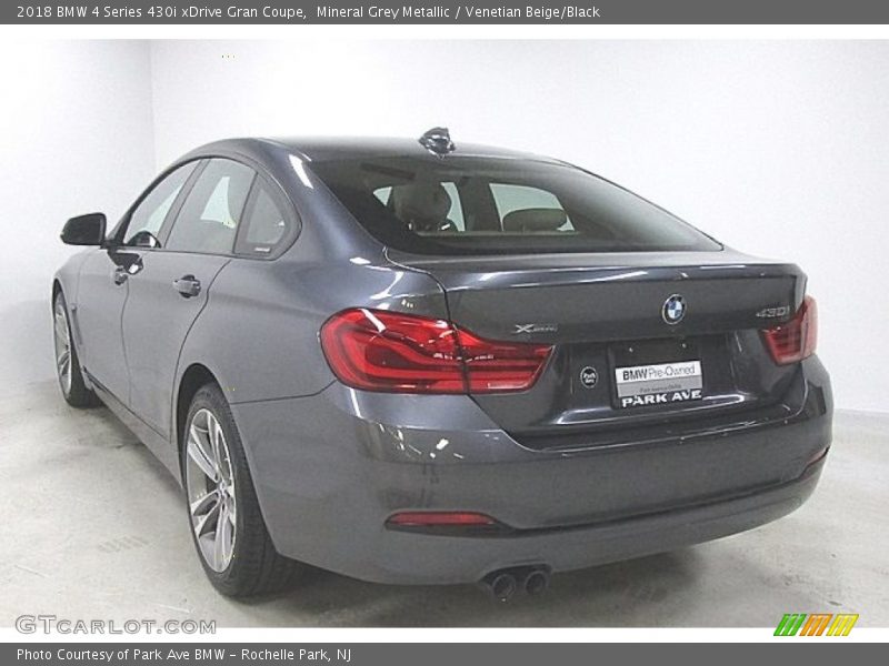 Mineral Grey Metallic / Venetian Beige/Black 2018 BMW 4 Series 430i xDrive Gran Coupe