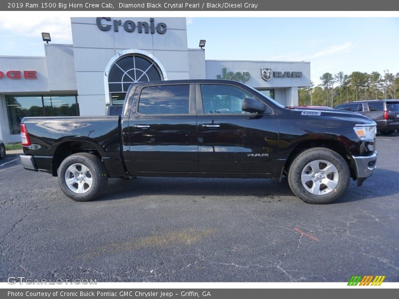 Diamond Black Crystal Pearl / Black/Diesel Gray 2019 Ram 1500 Big Horn Crew Cab