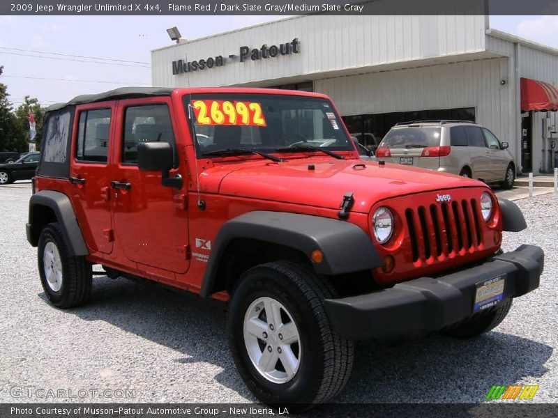 Flame Red / Dark Slate Gray/Medium Slate Gray 2009 Jeep Wrangler Unlimited X 4x4
