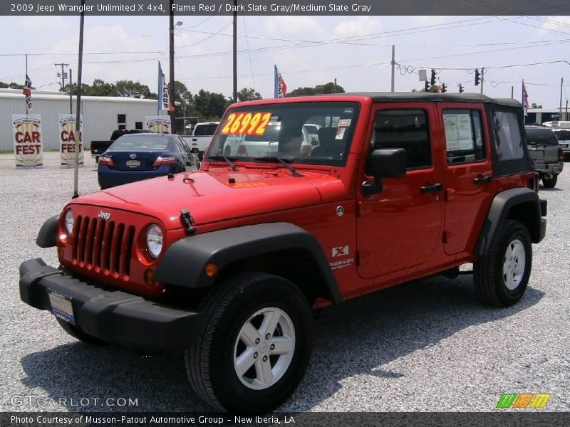 Flame Red / Dark Slate Gray/Medium Slate Gray 2009 Jeep Wrangler Unlimited X 4x4