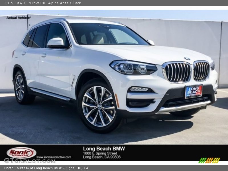 Alpine White / Black 2019 BMW X3 sDrive30i